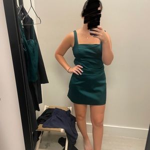 Abercrombie and fitch green satin skirt and top set size large